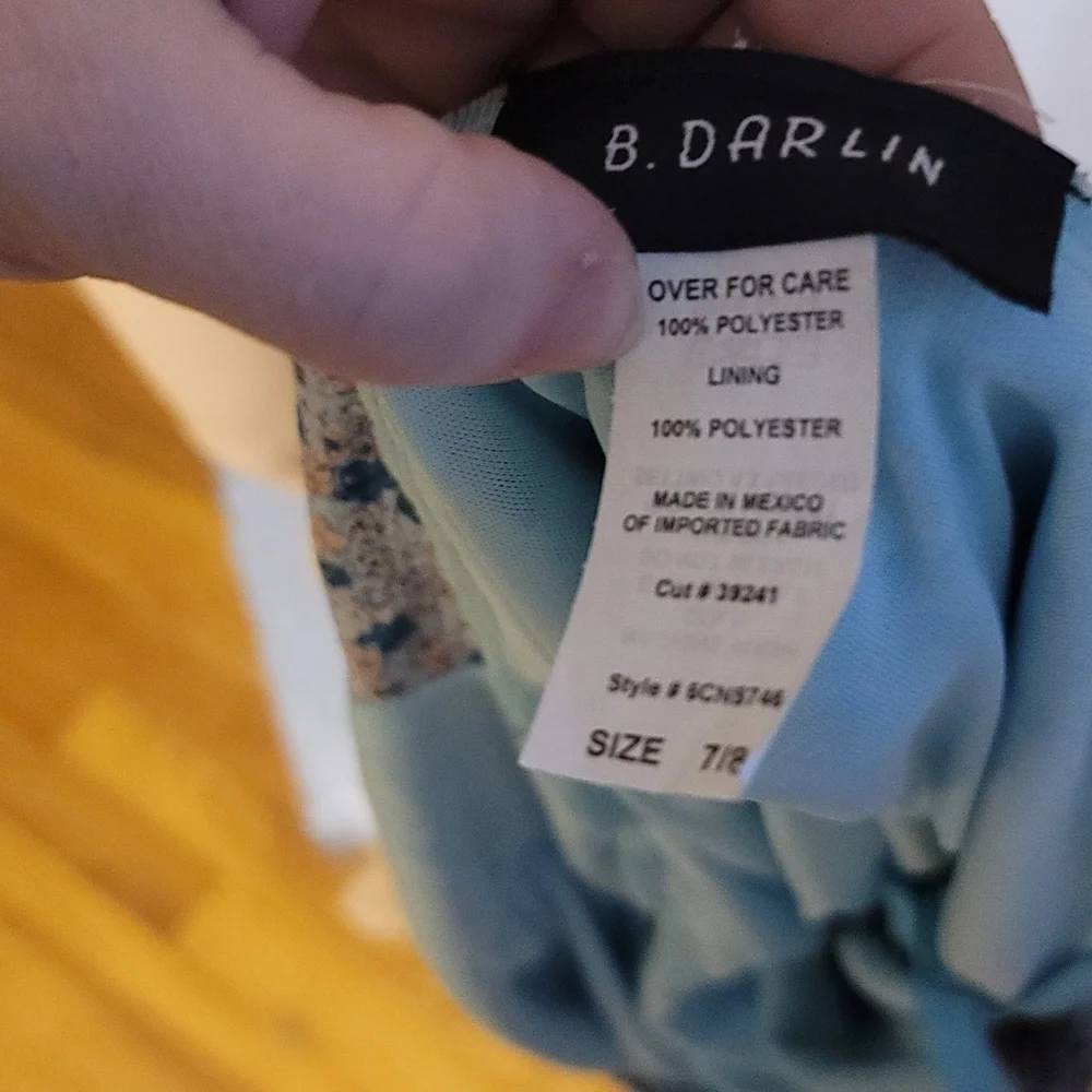NWT B. Darlin bold floral dress sz 7/8 - Picture 6 of 6